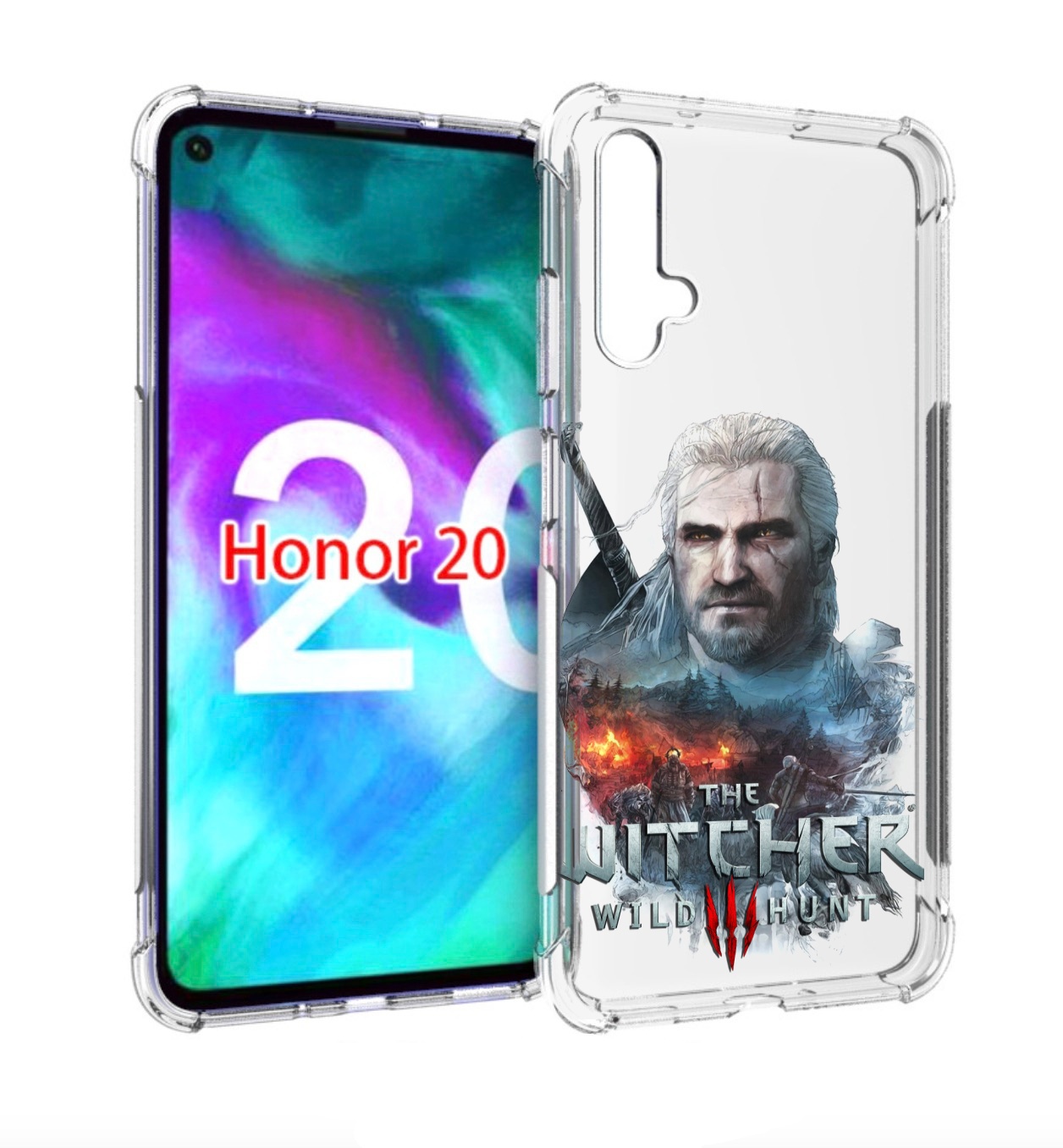 

Чехол бампер MyPads Ведьмак для Honor 20, Прозрачный, Tocco