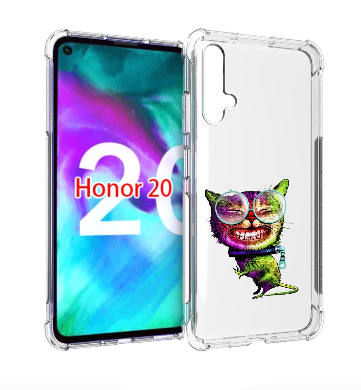 

Чехол бампер MyPads Веселый кот для Honor 20, Прозрачный, Tocco