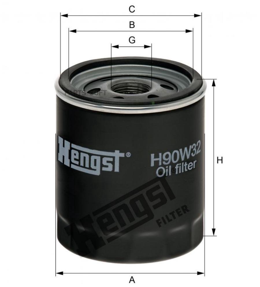 

HENGST FILTER Фильтр масляный FORD Focus II 1.8TDCi 11/04->/Focus C-Max 1.8TDCi 01/05-03/0