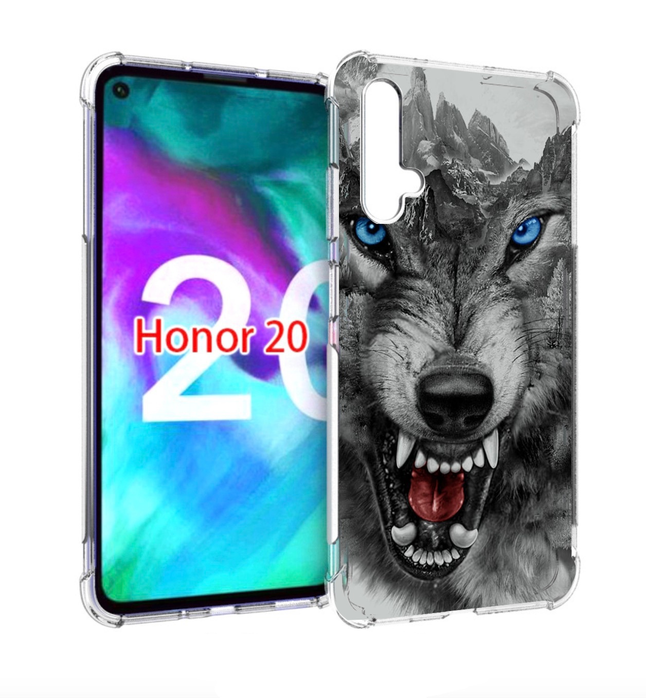 

Чехол бампер MyPads Волк-частица мужской для Honor 20 Honor, Прозрачный, Tocco