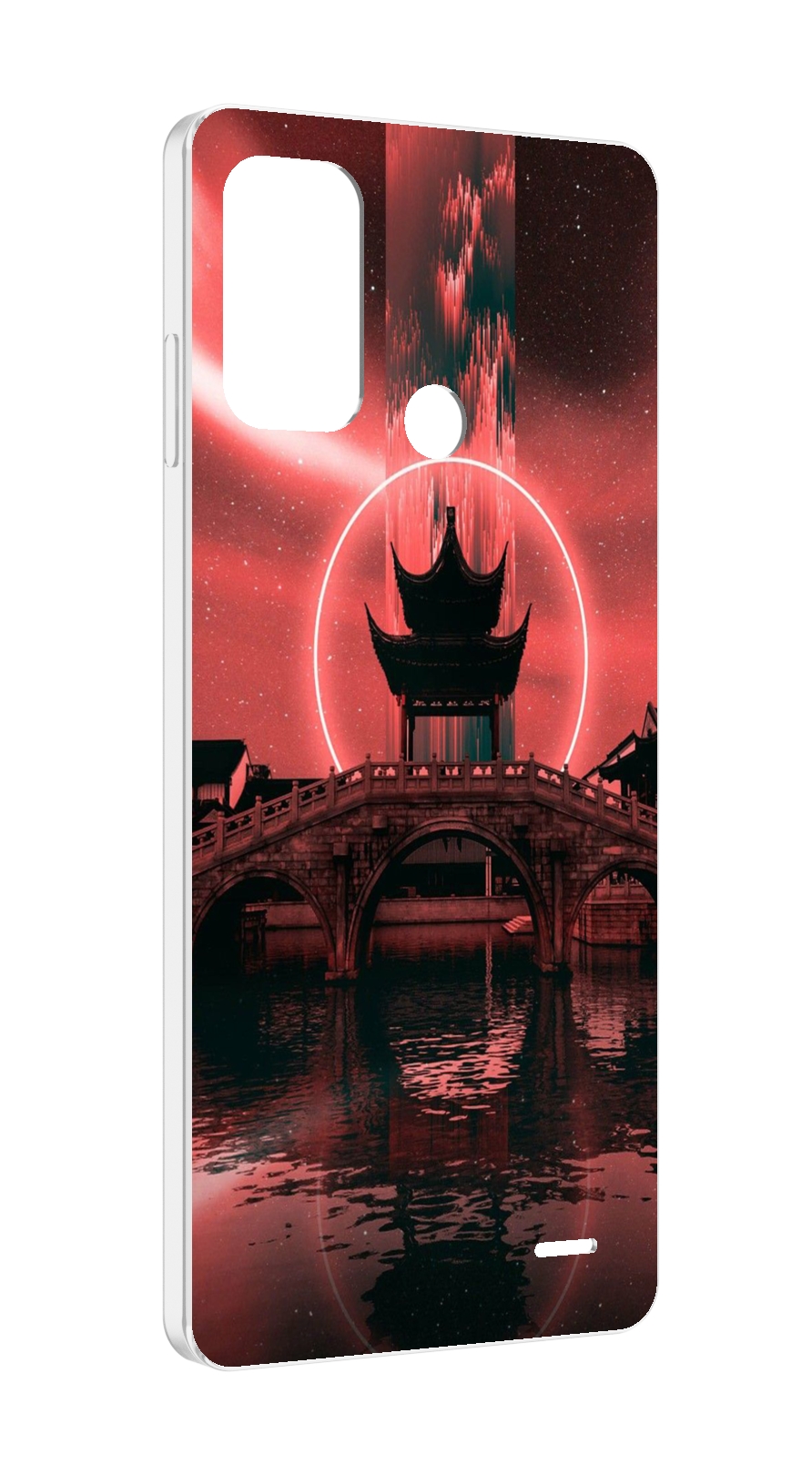 

Чехол MyPads японский мост красный фон для ZTE Blade A52, Прозрачный, Tocco