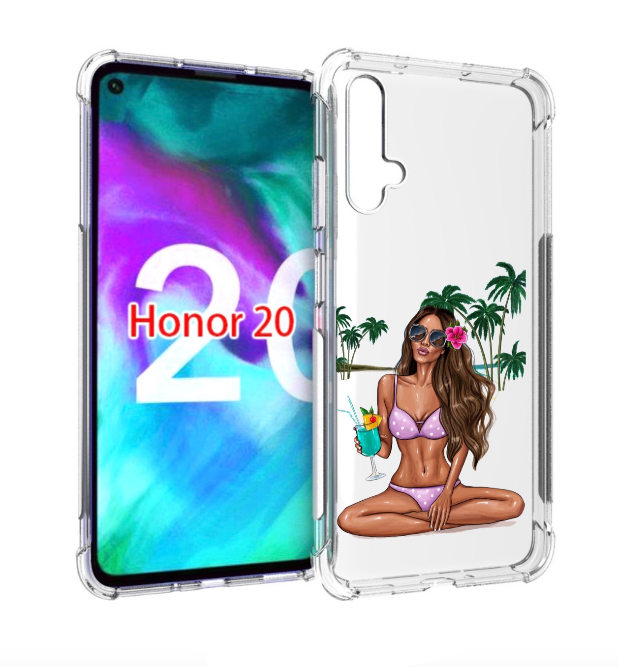 

Чехол бампер MyPads Гавайская-девушка женский для Honor 2, Прозрачный, Tocco