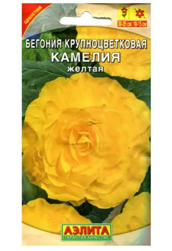 

Семена. Бегония крупноцветковая "Камелия желтая", однолетник (драже в пробирке, вес: 10 г)