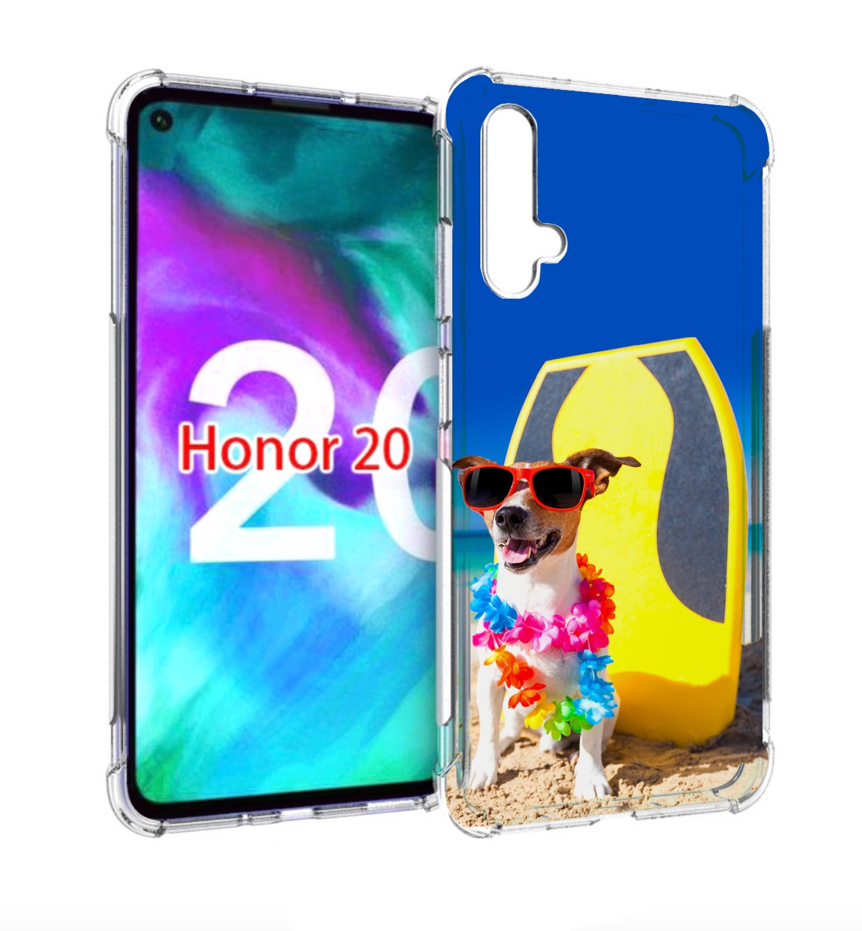 

Чехол бампер MyPads Гавайская-собака для Honor 20, Прозрачный, Tocco