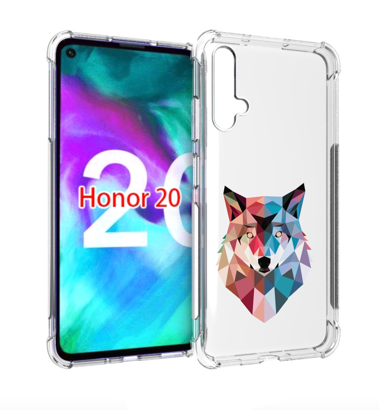 

Чехол бампер MyPads Геометрический-волк для Honor 20 Honor, Прозрачный, Tocco