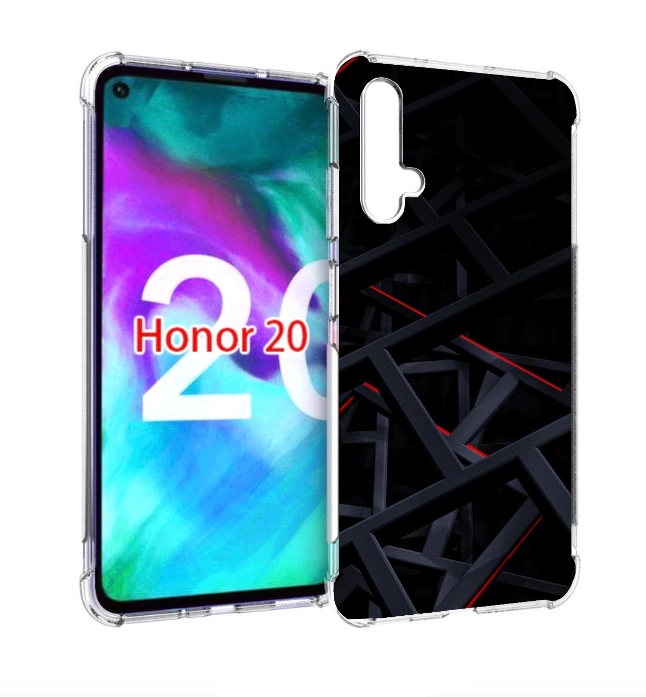 

Чехол бампер MyPads Геометрия для Honor 20, Прозрачный, Tocco