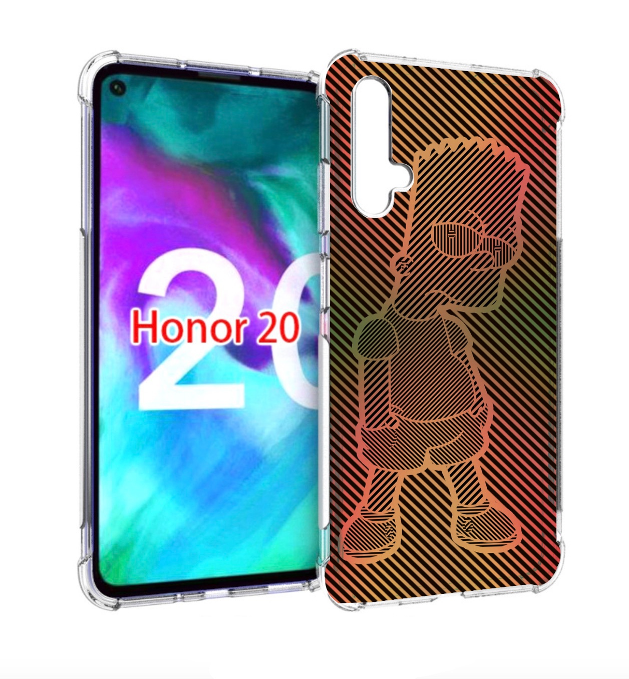 

Чехол бампер MyPads Графический-Барт-Симпсон для Honor 20, Прозрачный, Tocco