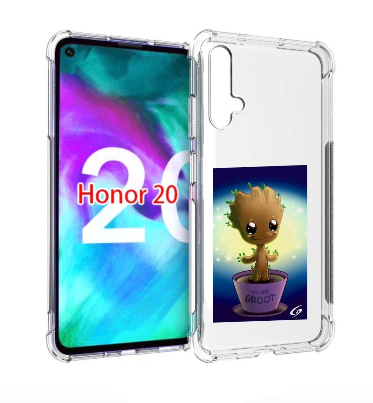 

Чехол бампер MyPads Грут для Honor 20, Прозрачный, Tocco