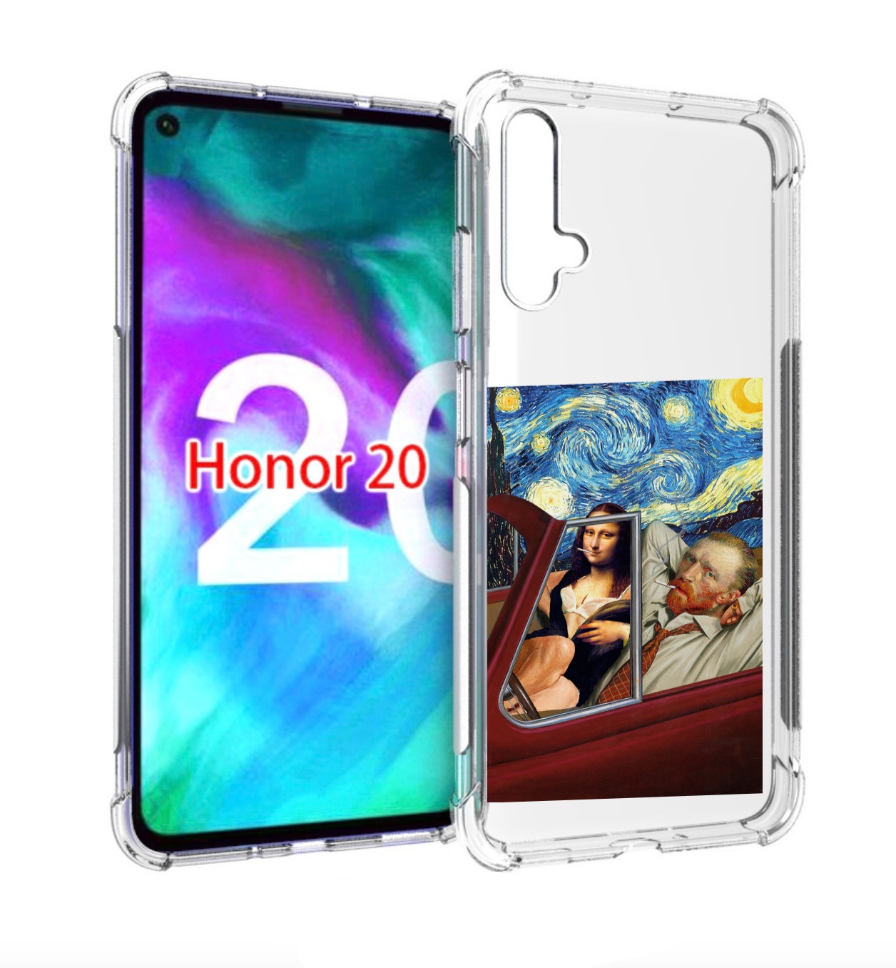 

Чехол бампер MyPads Да-Винчи-в-одном для Honor 20, Прозрачный, Tocco