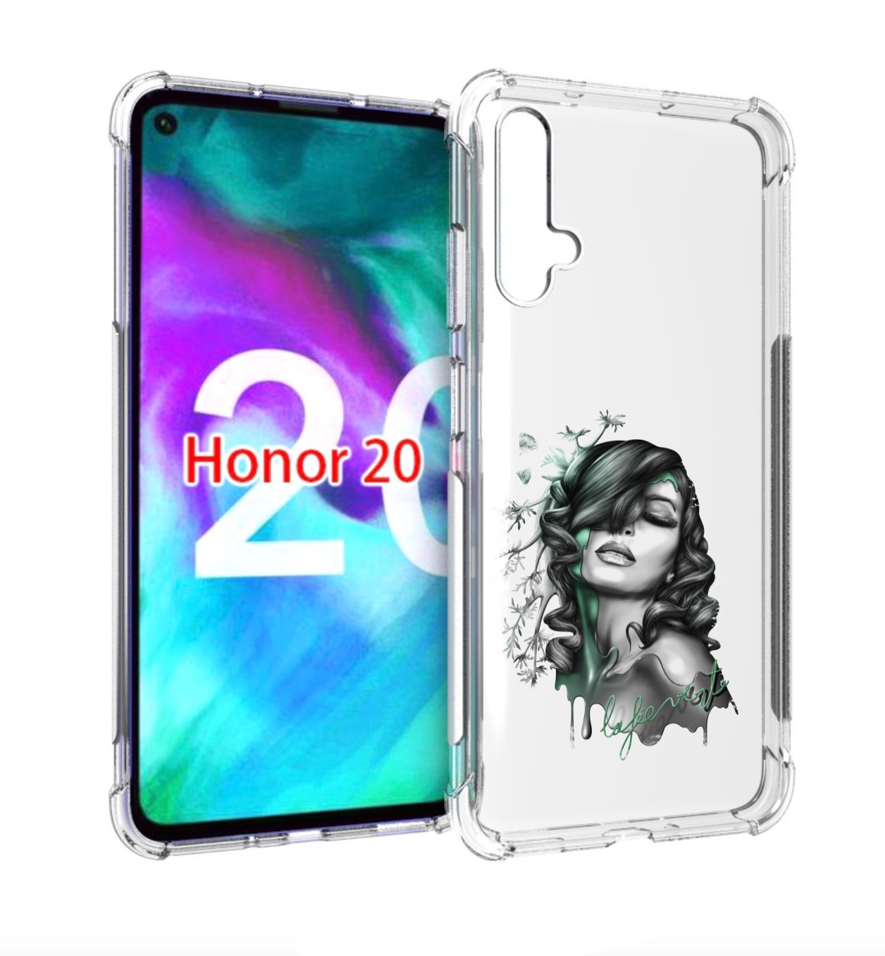 

Чехол бампер MyPads Девушка 2 для Honor 20, Прозрачный, Tocco