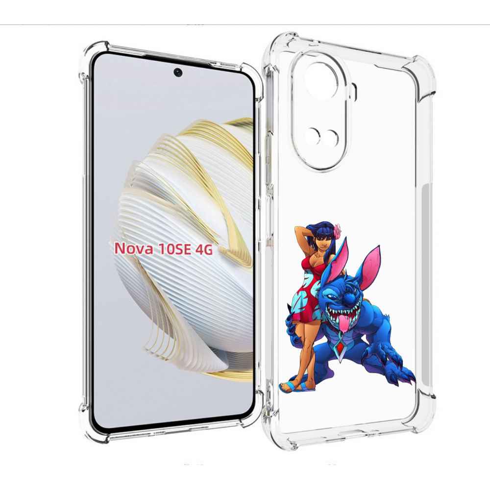 Чехол MyPads лило и накаченный стич детский для Huawei Nova 10 SE
