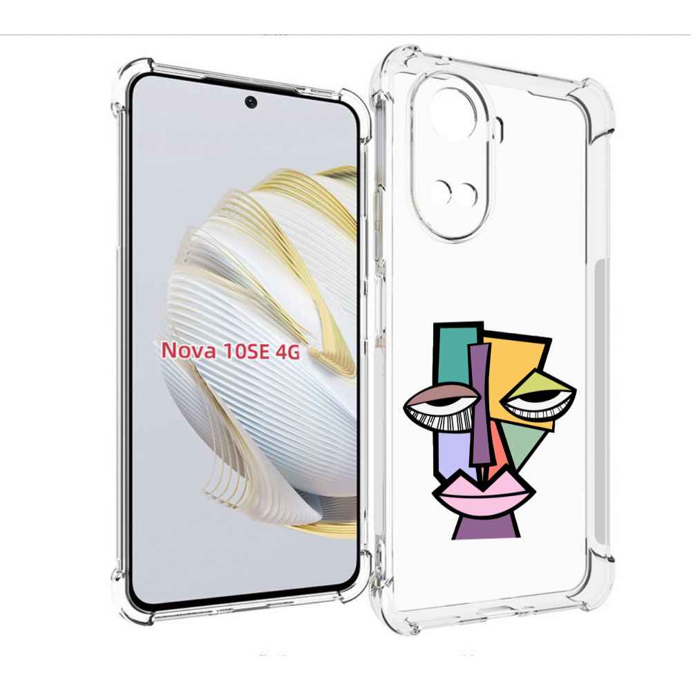 

Чехол MyPads лицо из квадратиков с глазами женский для Huawei Nova 10 SE, Прозрачный, Tocco