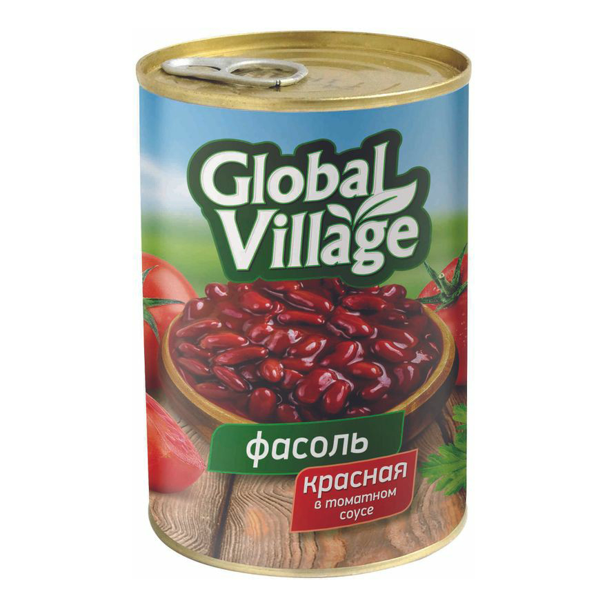 Фасоль красная Global Village в томатном соусе 425 мл