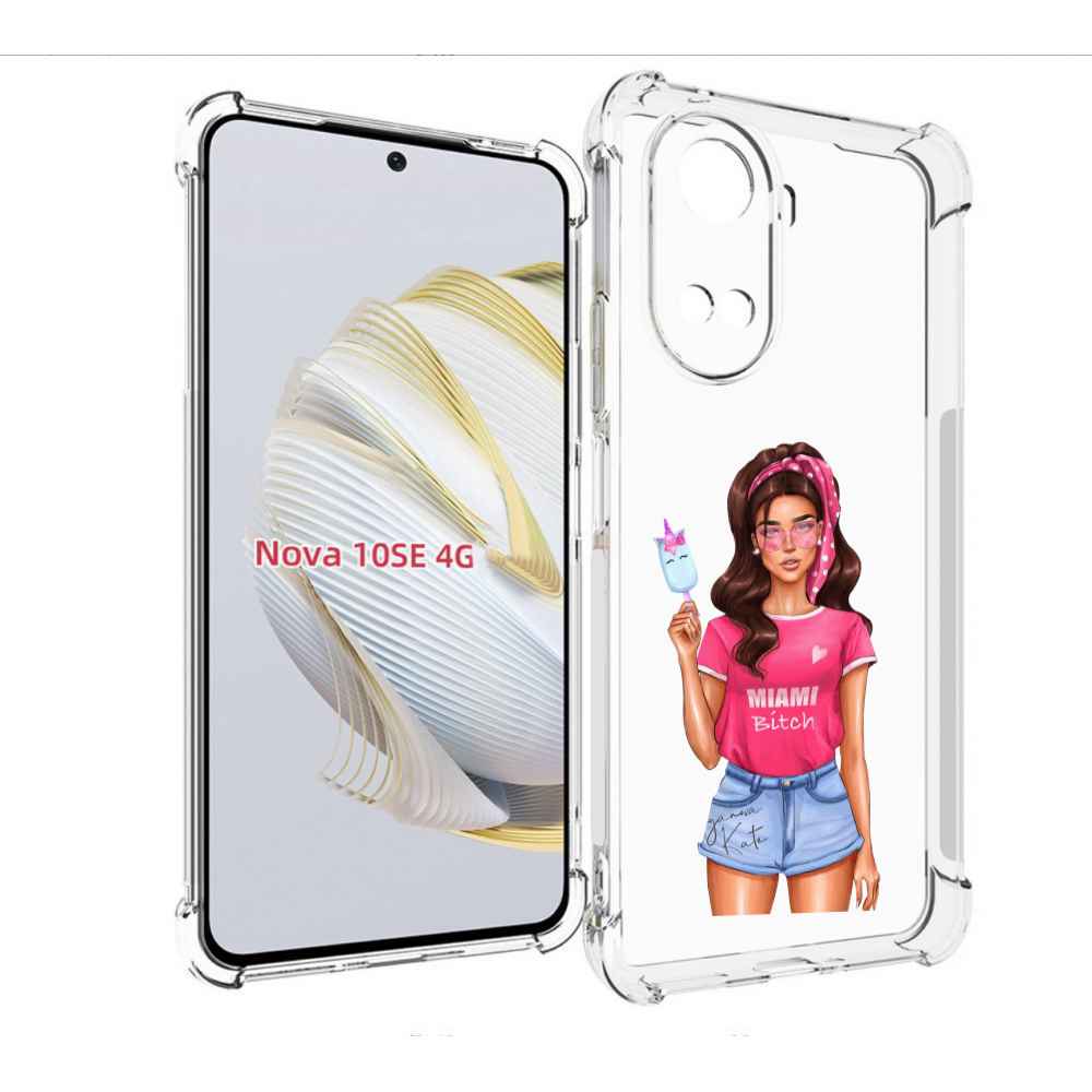 

Чехол MyPads майами-битч женский для Huawei Nova 10 SE, Прозрачный, Tocco