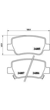 

Тормозные колодки brembo задние p83112