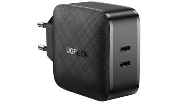 фото Сетевое зарядное устройство ugreen 2*usb-c 66w pd cd216 charger (70867)