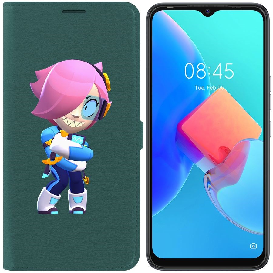 

Чехол-книжка Krutoff Eco Book для Tecno Spark 8C Brawl Stars-Колетт Навигатор