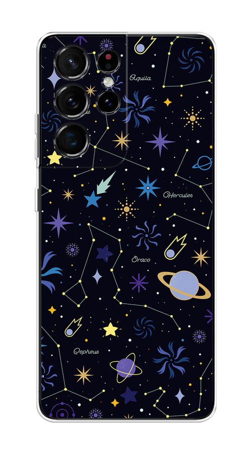 

Чехол на Samsung Galaxy S21 Ultra "Цветной космос", Желтый, 2102250-2