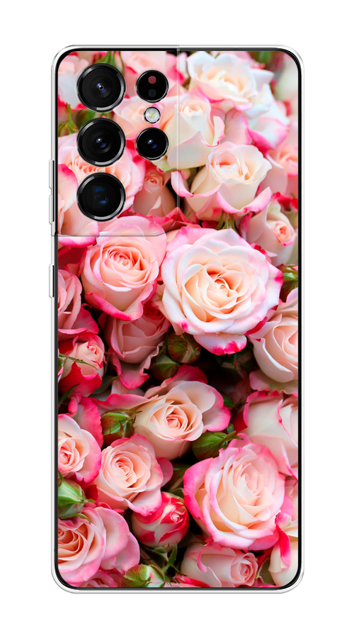 

Чехол на Samsung Galaxy S21 Ultra "Много роз", Розовый, 2102250-2