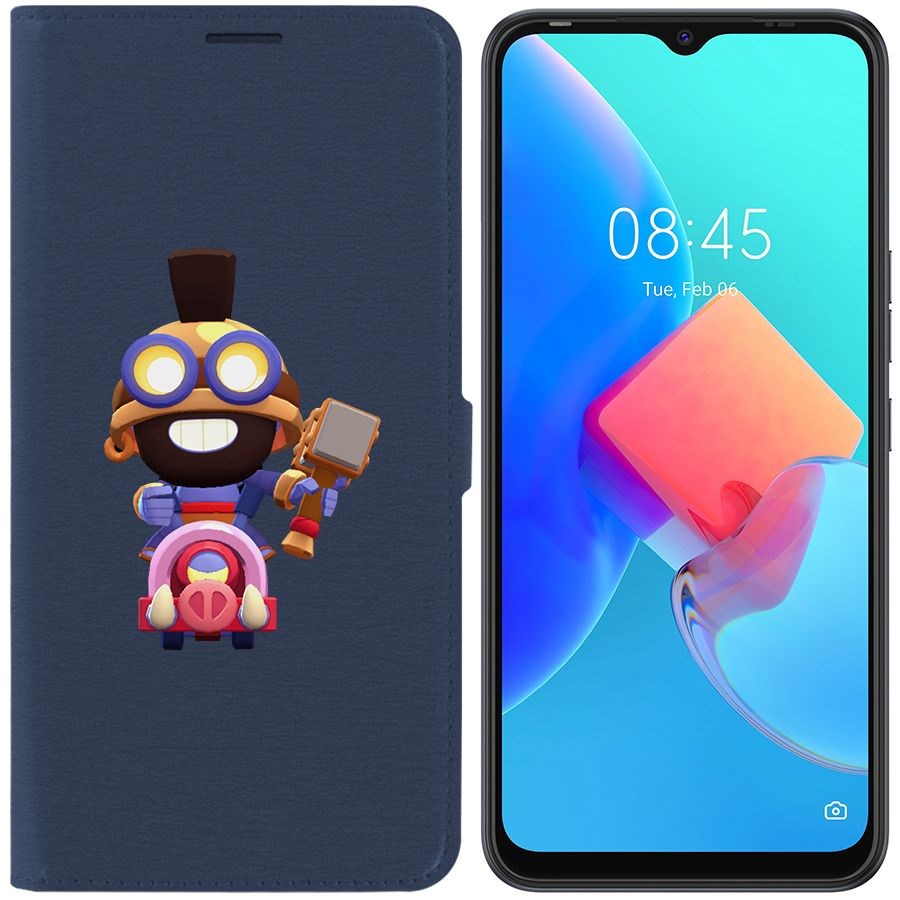 

Чехол-книжка Krutoff Eco Book для Tecno Spark 8C Brawl Stars-Карл Всадник на кабане