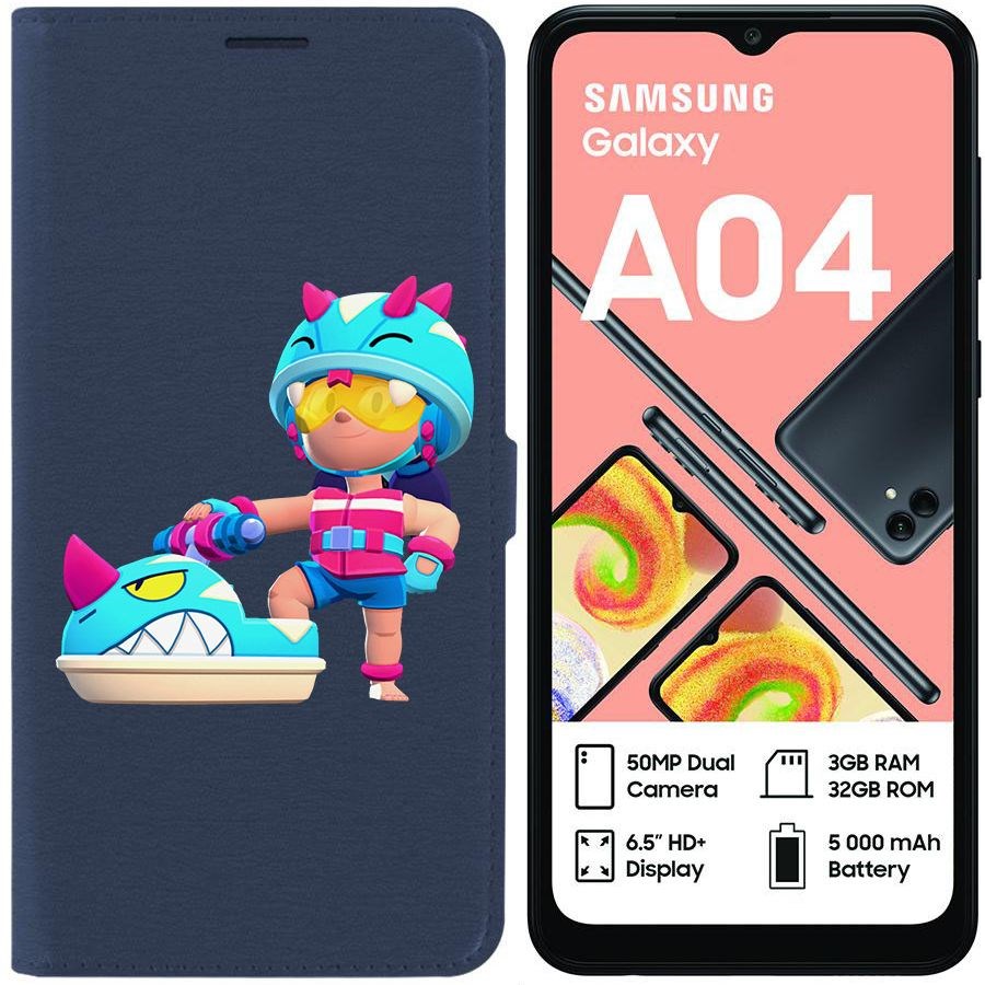 

Чехол-книжка Krutoff Eco Book для Samsung Galaxy A04 (A045) Brawl Stars-Аквабайкер Джеки