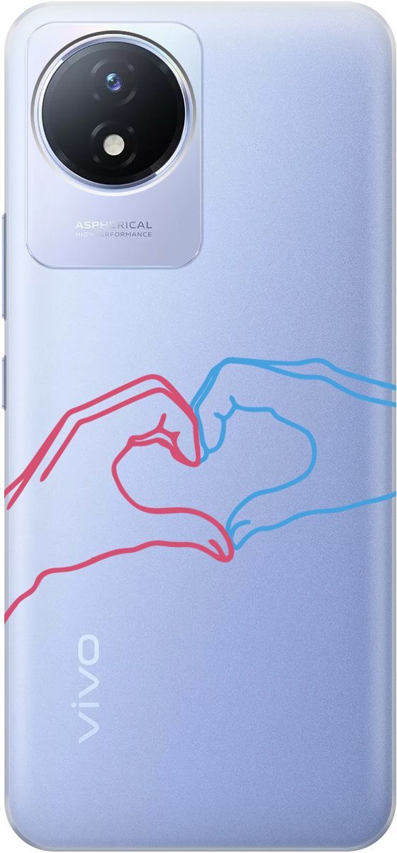 

Силиконовый чехол на Vivo Y02 с 3D принтом "Fall in Love" прозрачный, Прозрачный;голубой, 157843