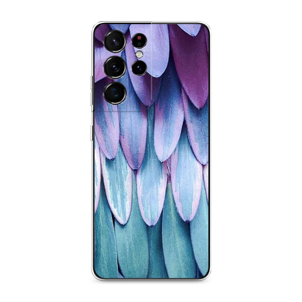 

Чехол на Samsung Galaxy S21 Ultra "Синее перо", Фиолетовый;голубой, 2102250-3