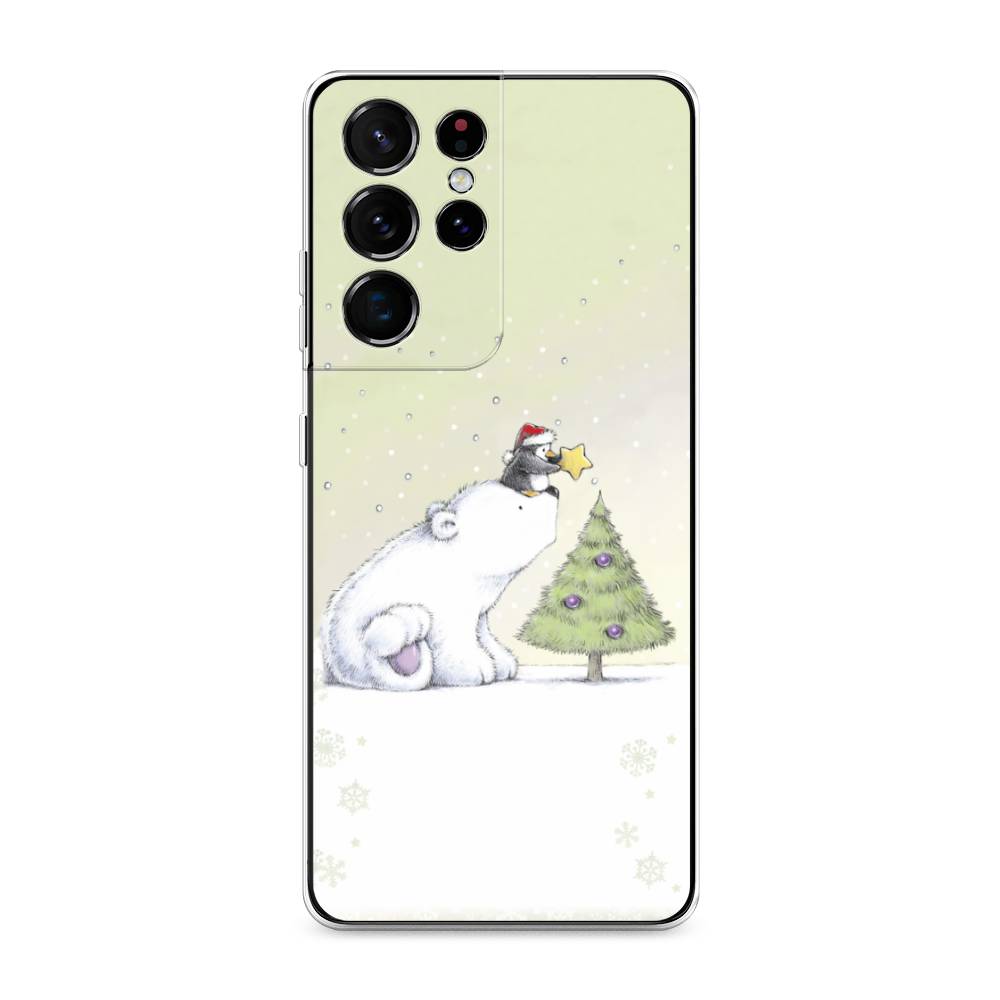 

Чехол на Samsung Galaxy S21 Ultra Украшение елки, Белый;бежевый, 2102250-5