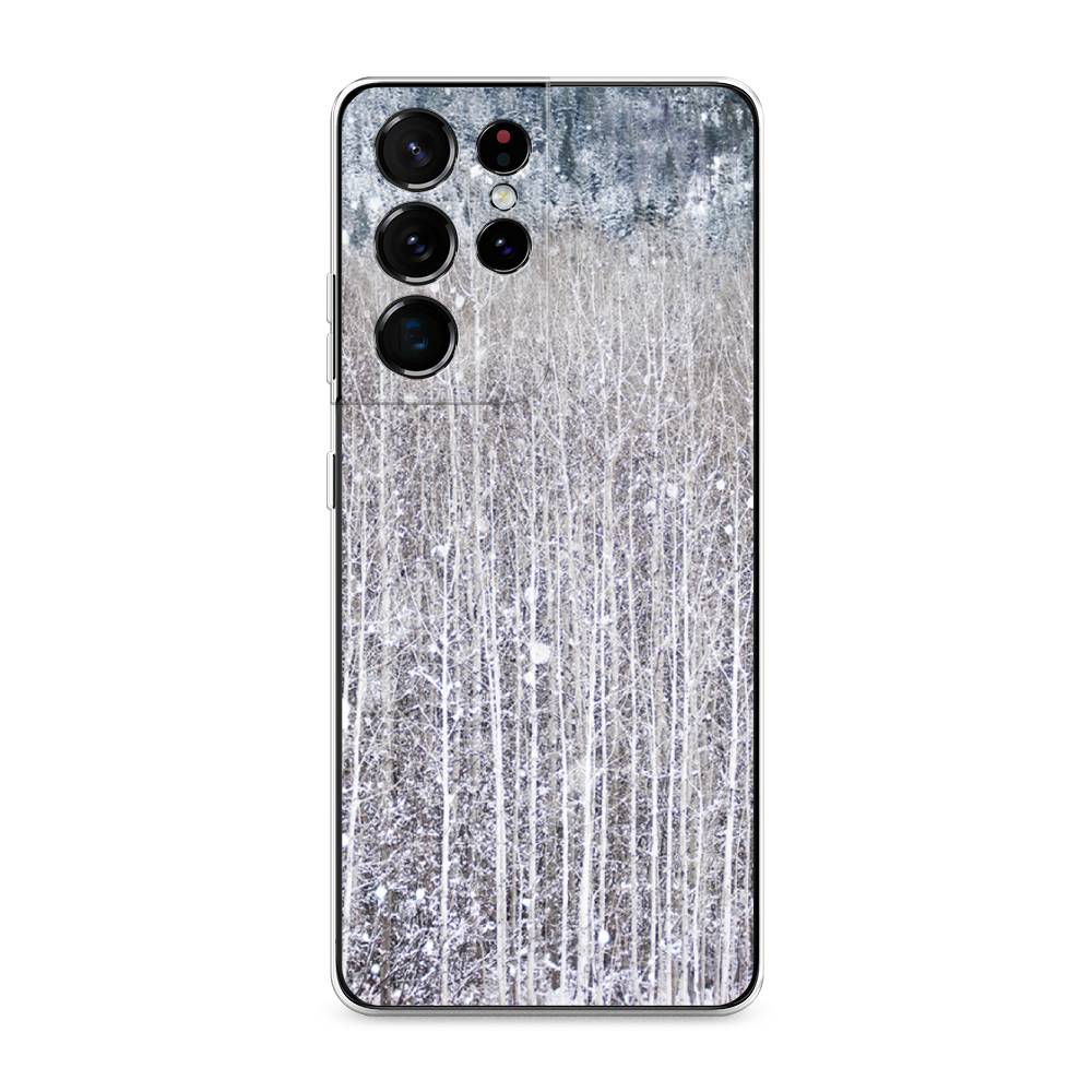 

Чехол на Samsung Galaxy S21 Ultra "Снежный лес", Бежевый;серый;белый, 2102250-5