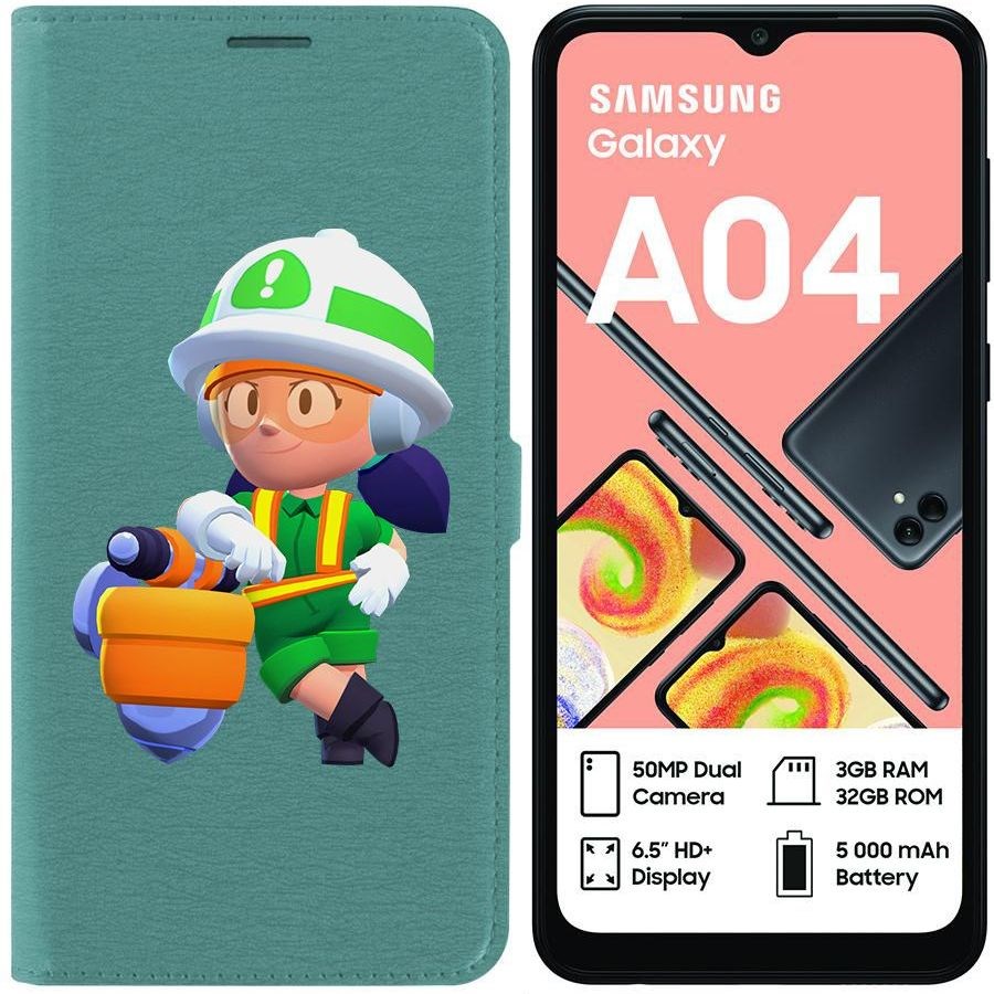 

Чехол-книжка Eco для Samsung Galaxy A04 (A045) Brawl Stars-Строительница Джеки