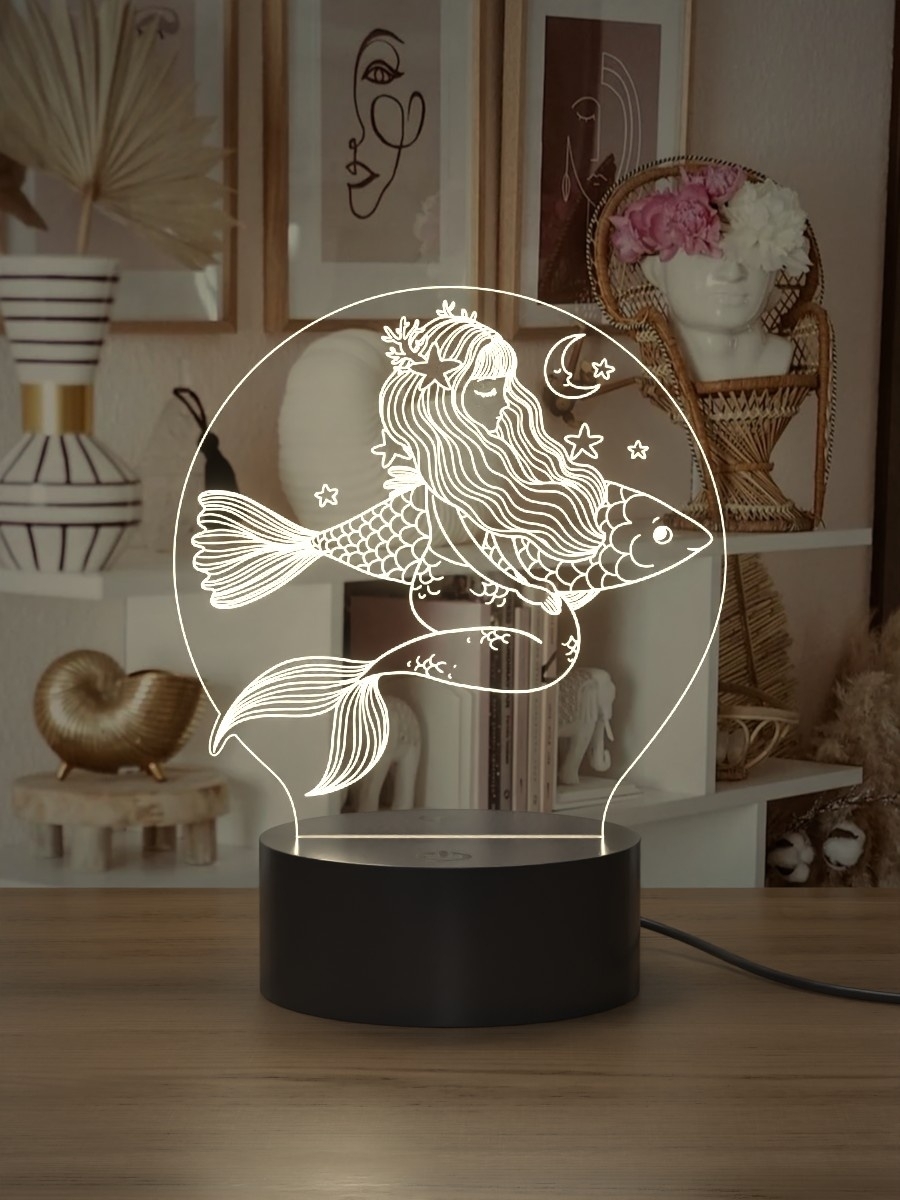 

Ночник детский Light Insidе Русалка рыбка, Русалка рыбка