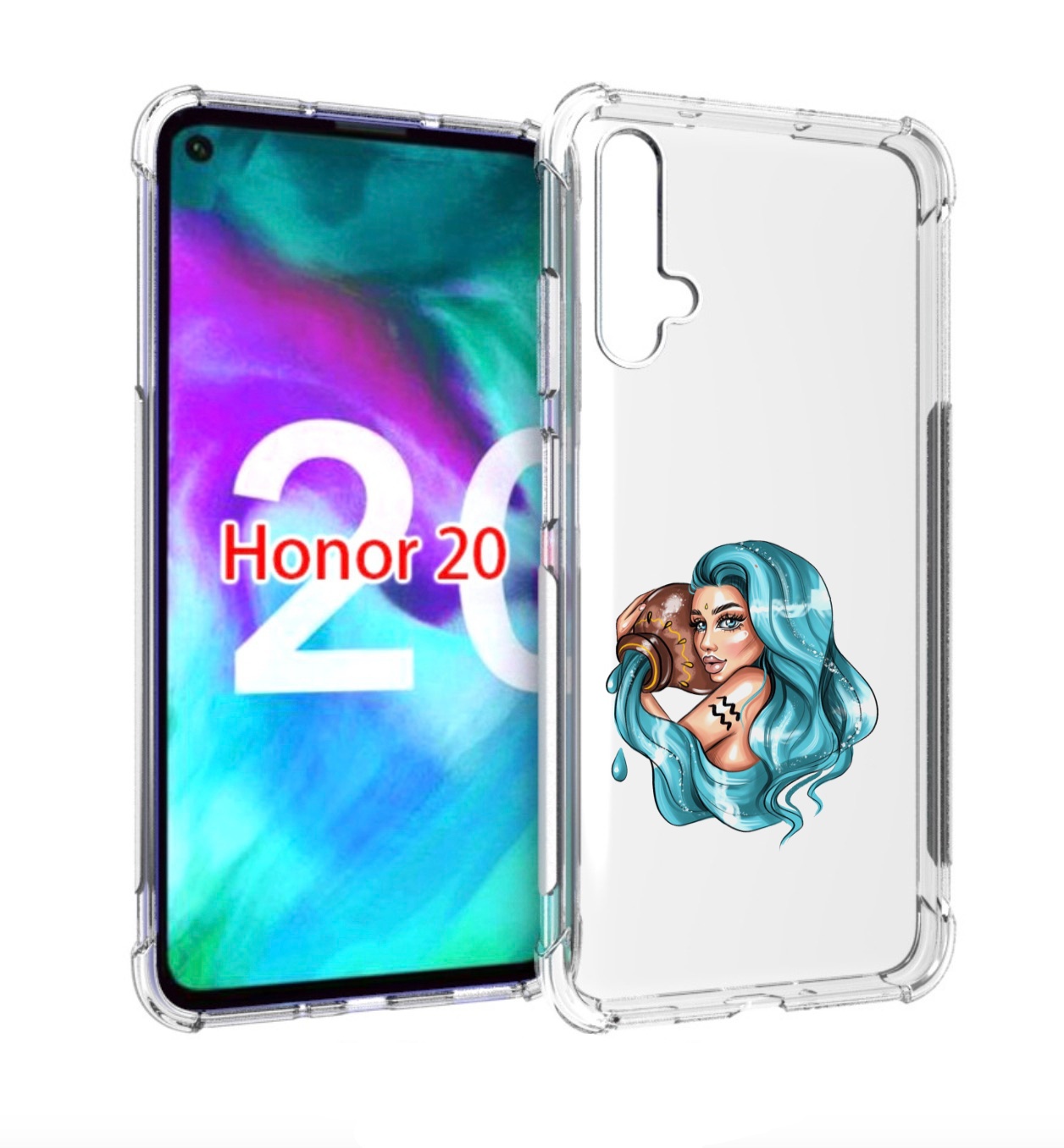

Чехол бампер MyPads Девушка-Водолей для Honor 20, Прозрачный, Tocco