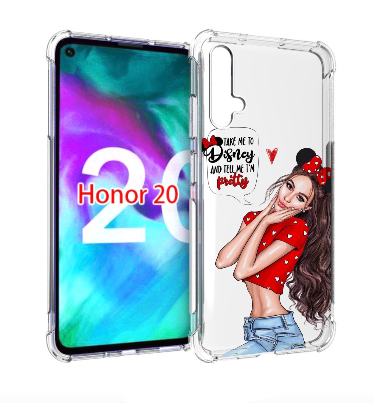 

Чехол бампер MyPads Девушка-Мини женский для Honor 20 Honor, Прозрачный, Tocco