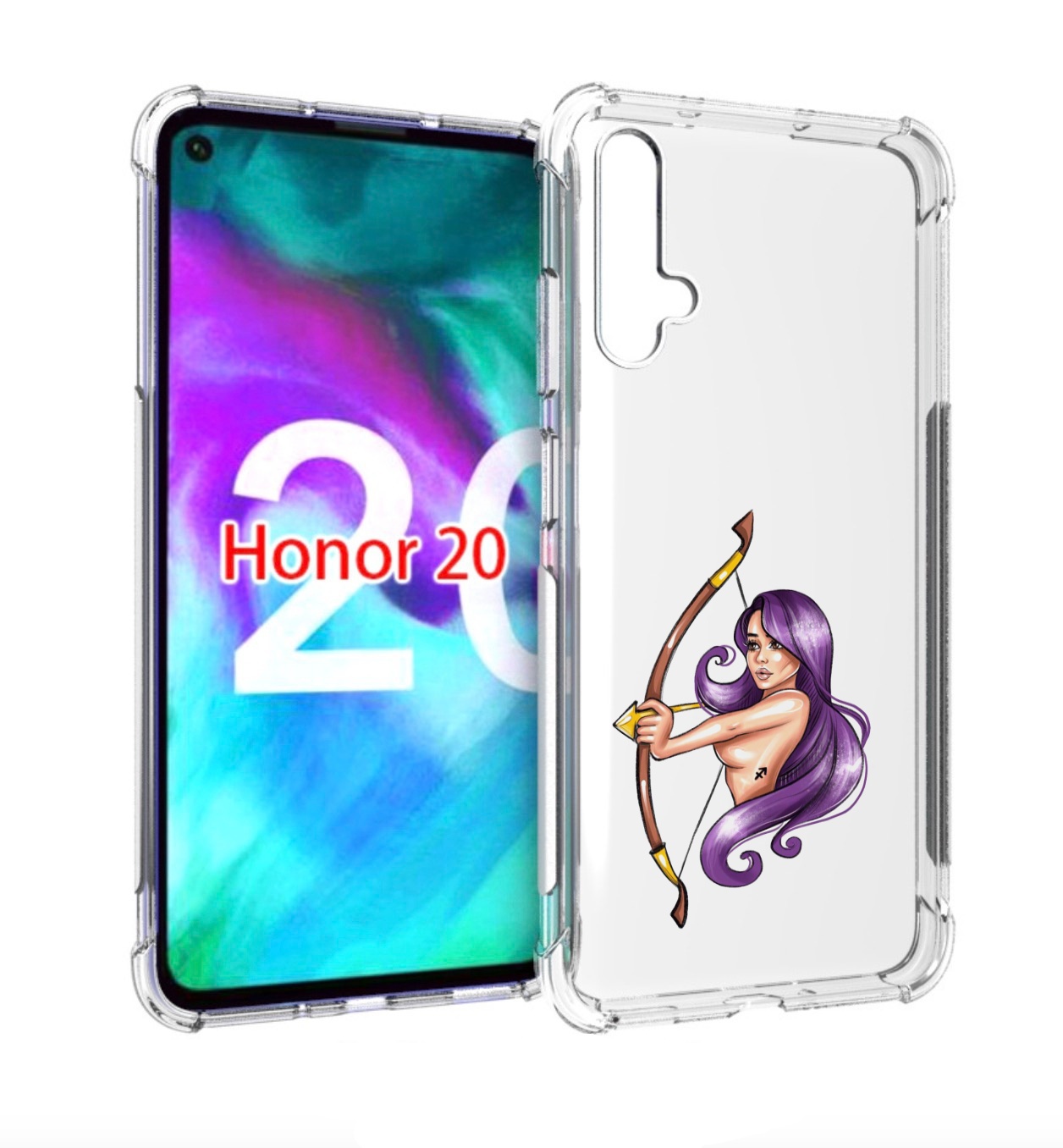 

Чехол бампер MyPads Девушка-Стрелец женский для Honor 20, Прозрачный, Tocco