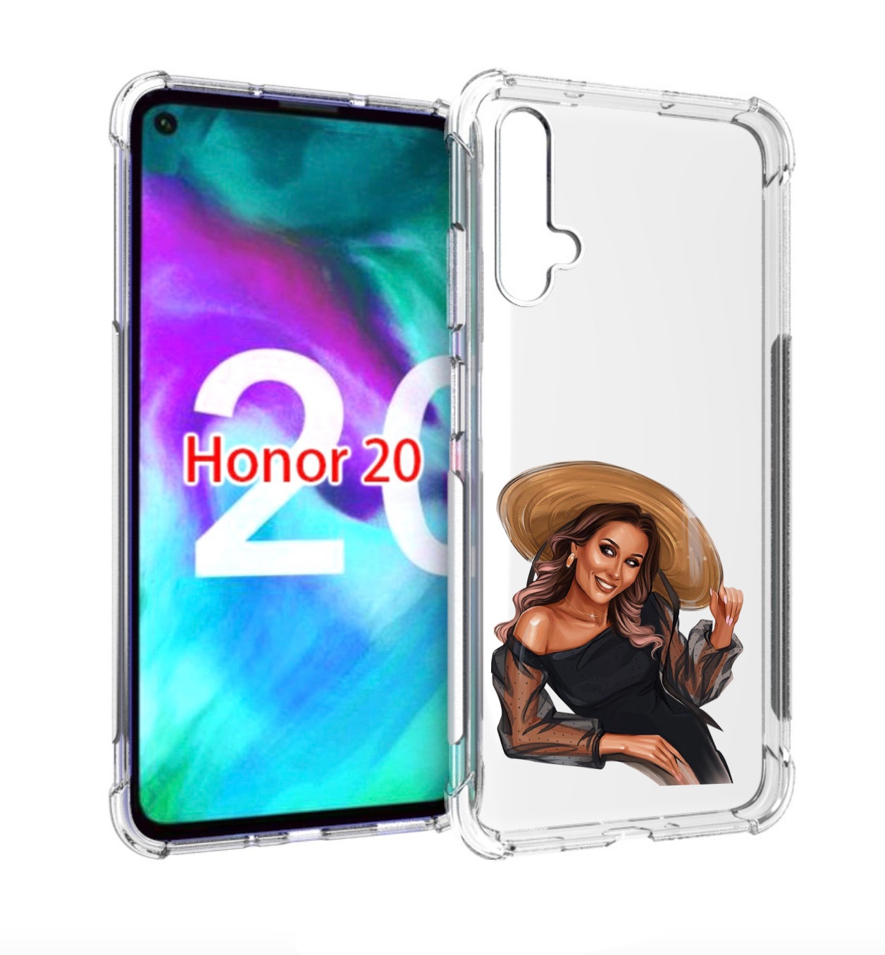 Чехол бампер MyPads Девушка-в-боди женский для Honor 20