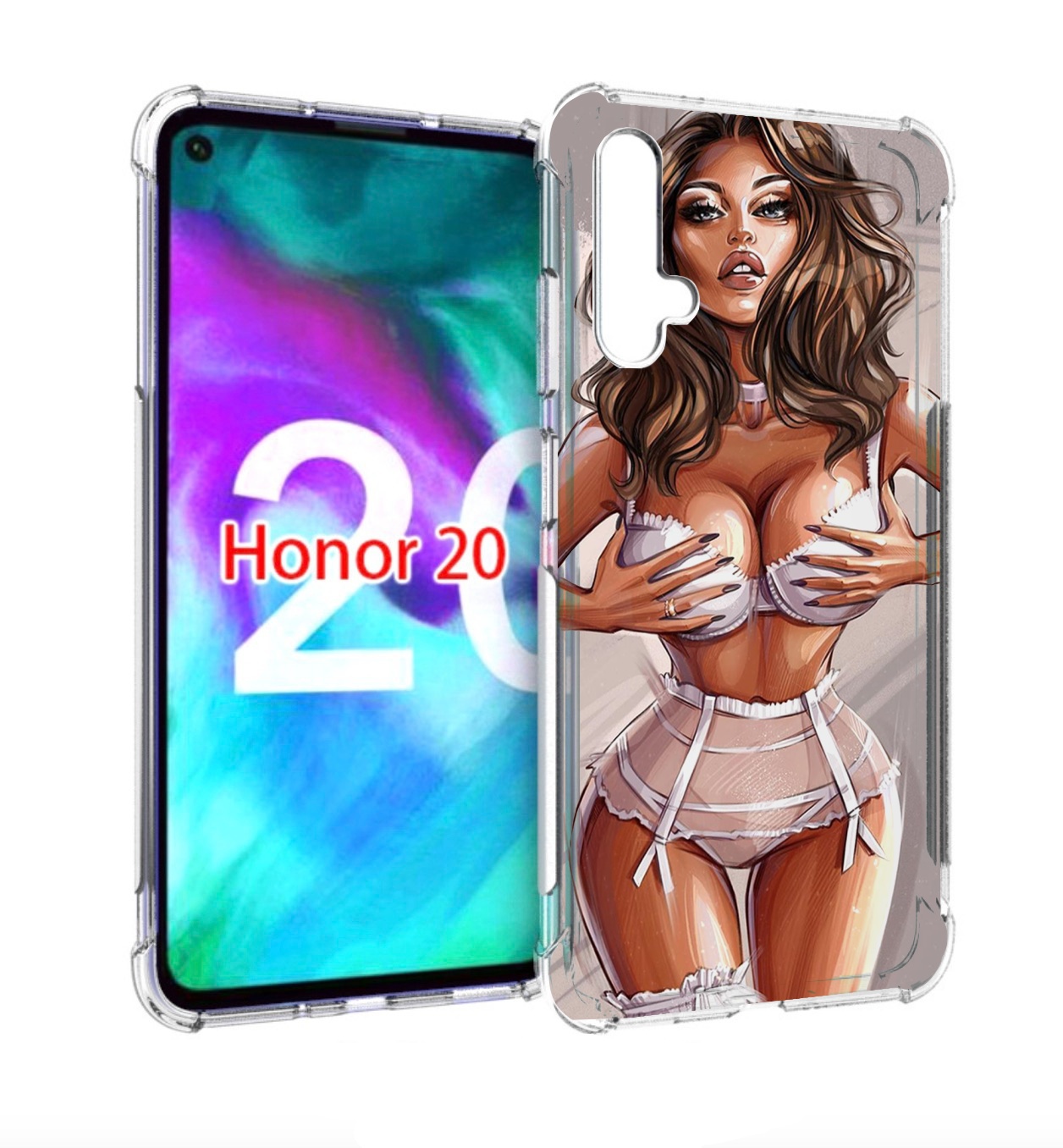 

Чехол бампер MyPads Девушка-в-кружевном для Honor 20 Honor, Прозрачный, Tocco