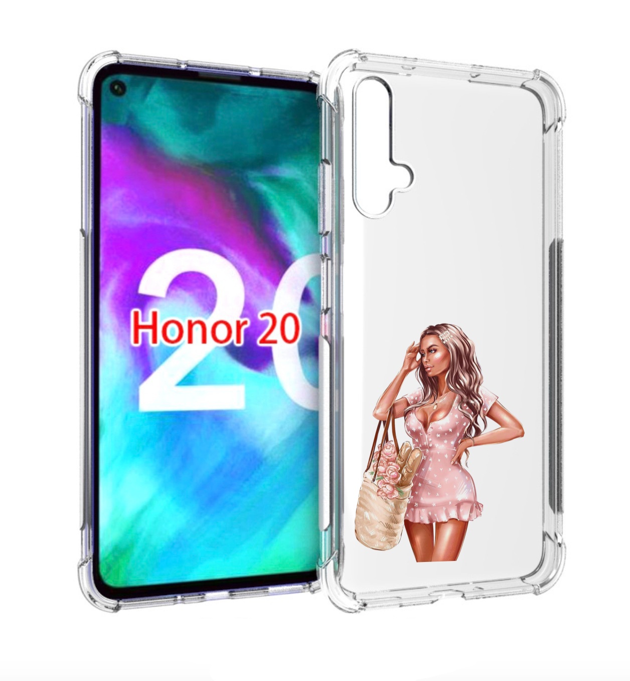 

Чехол бампер MyPads Девушка-в-мини-платье женский для Honor, Прозрачный, Tocco