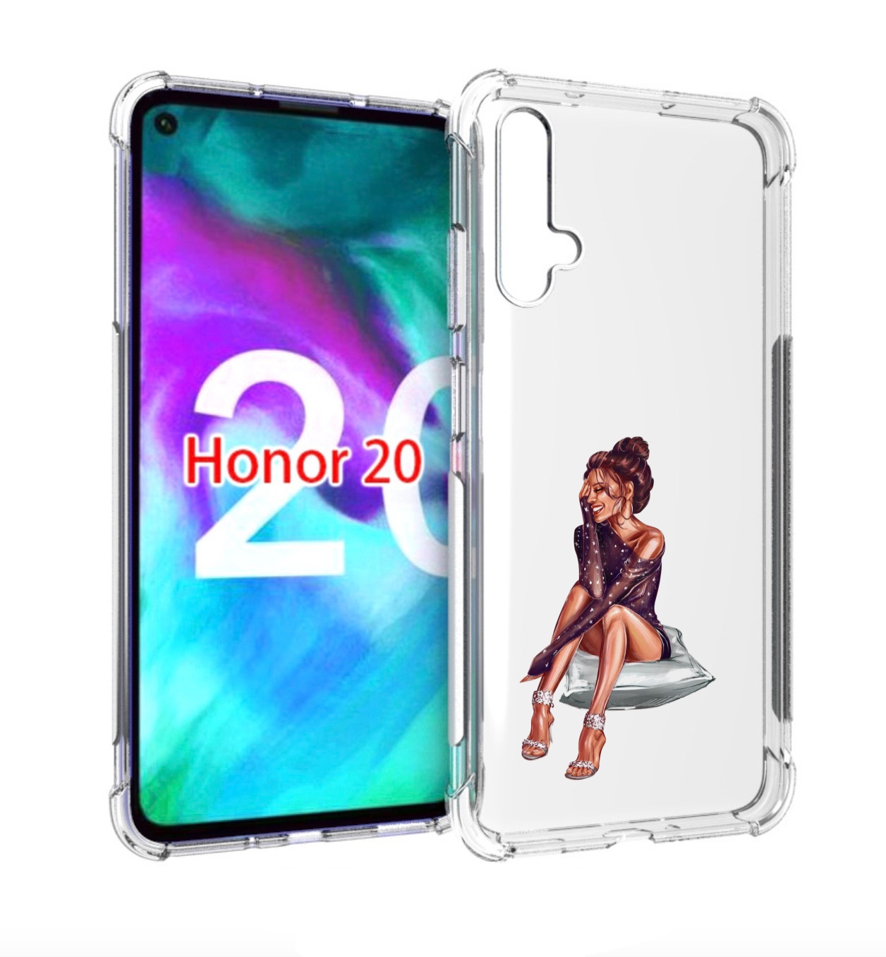 Чехол бампер MyPads Девушка-на-подушке женский для Honor