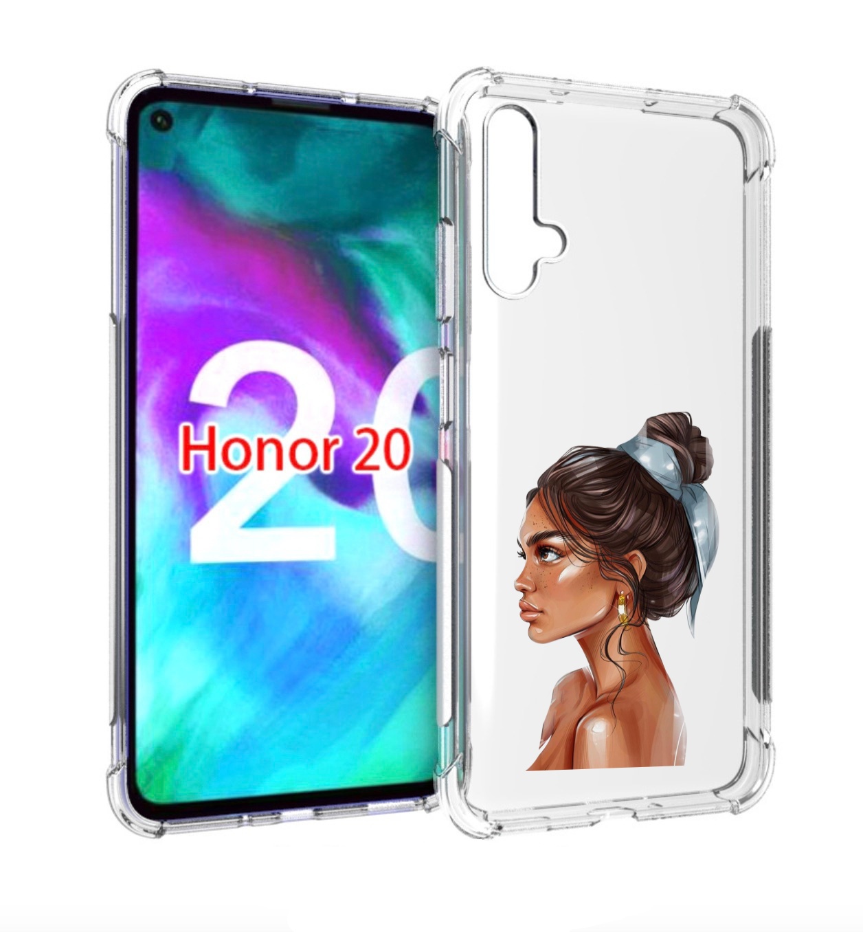 

Чехол бампер MyPads Девушка-с-повязкой женский для Honor, Прозрачный, Tocco