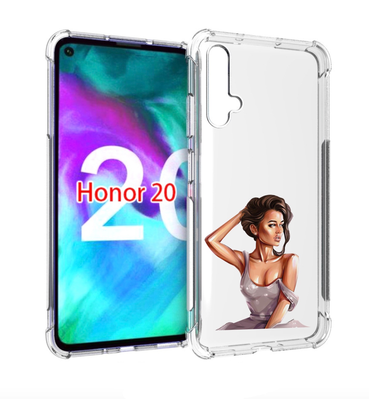 

Чехол бампер MyPads Девушка-с-прической женский для Honor, Прозрачный, Tocco