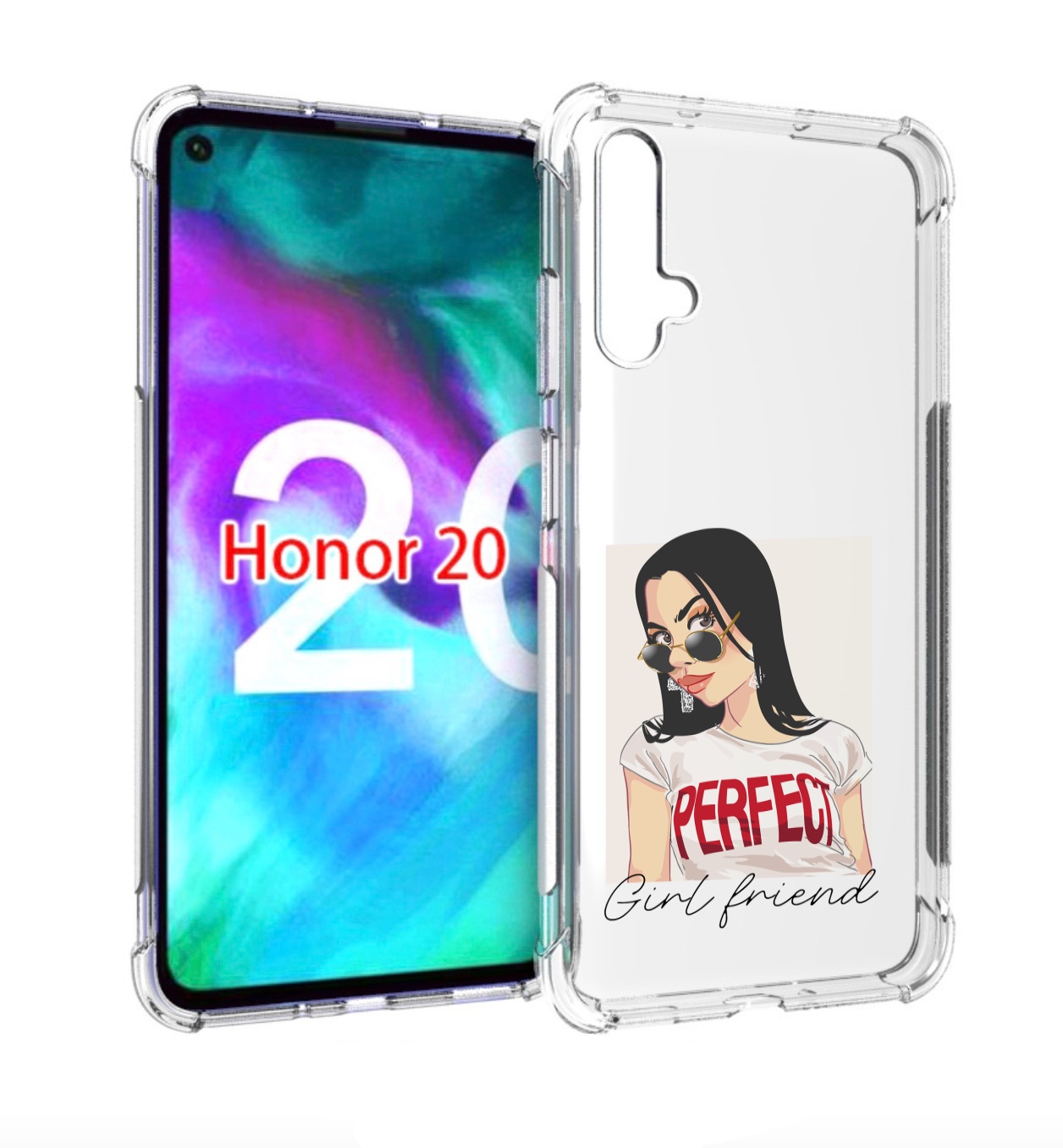 

Чехол бампер MyPads Девушка-с-сережками женский для Honor, Прозрачный, Tocco