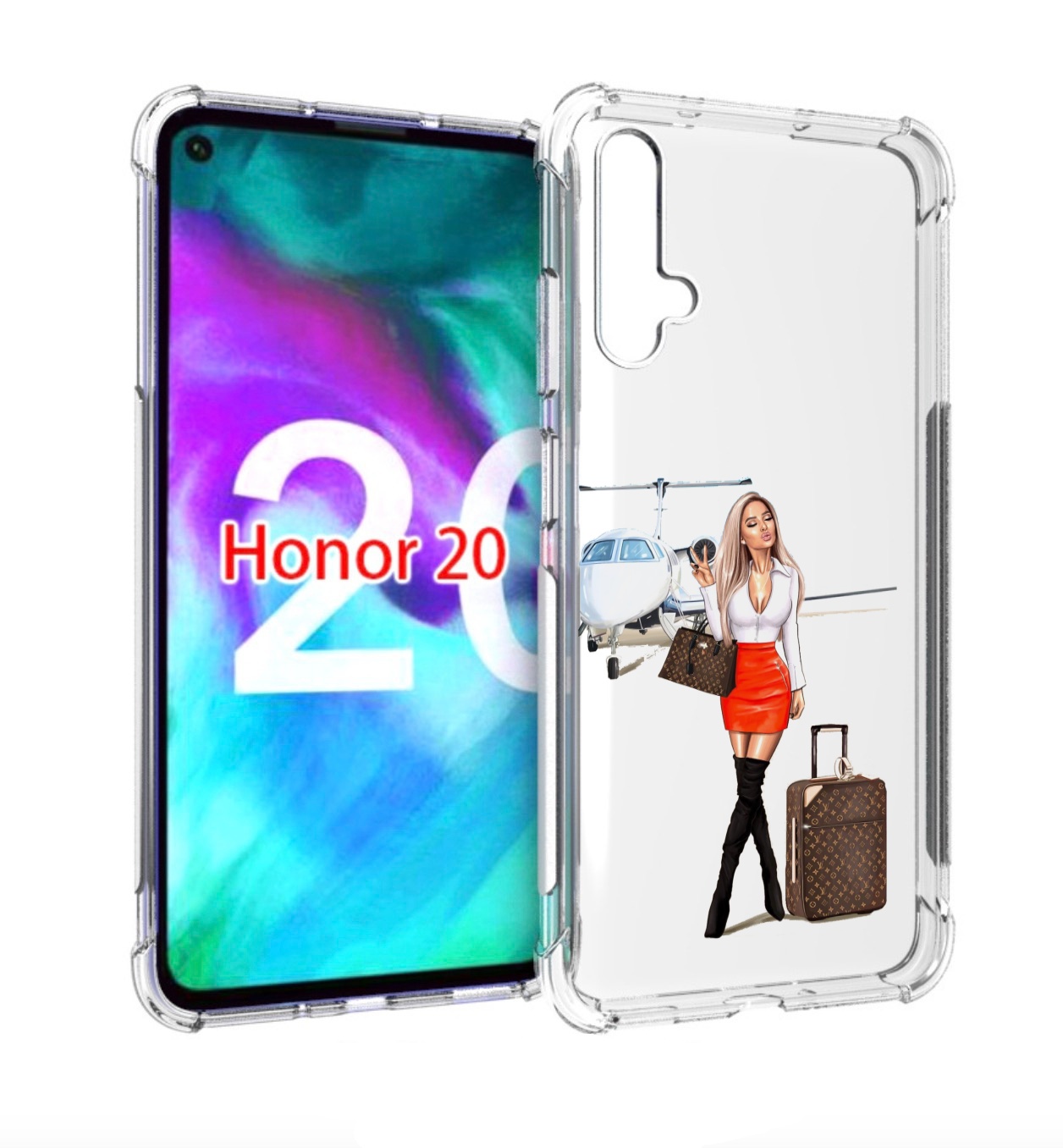 

Чехол бампер MyPads Деловая-девушка женский для Honor 20, Прозрачный, Tocco