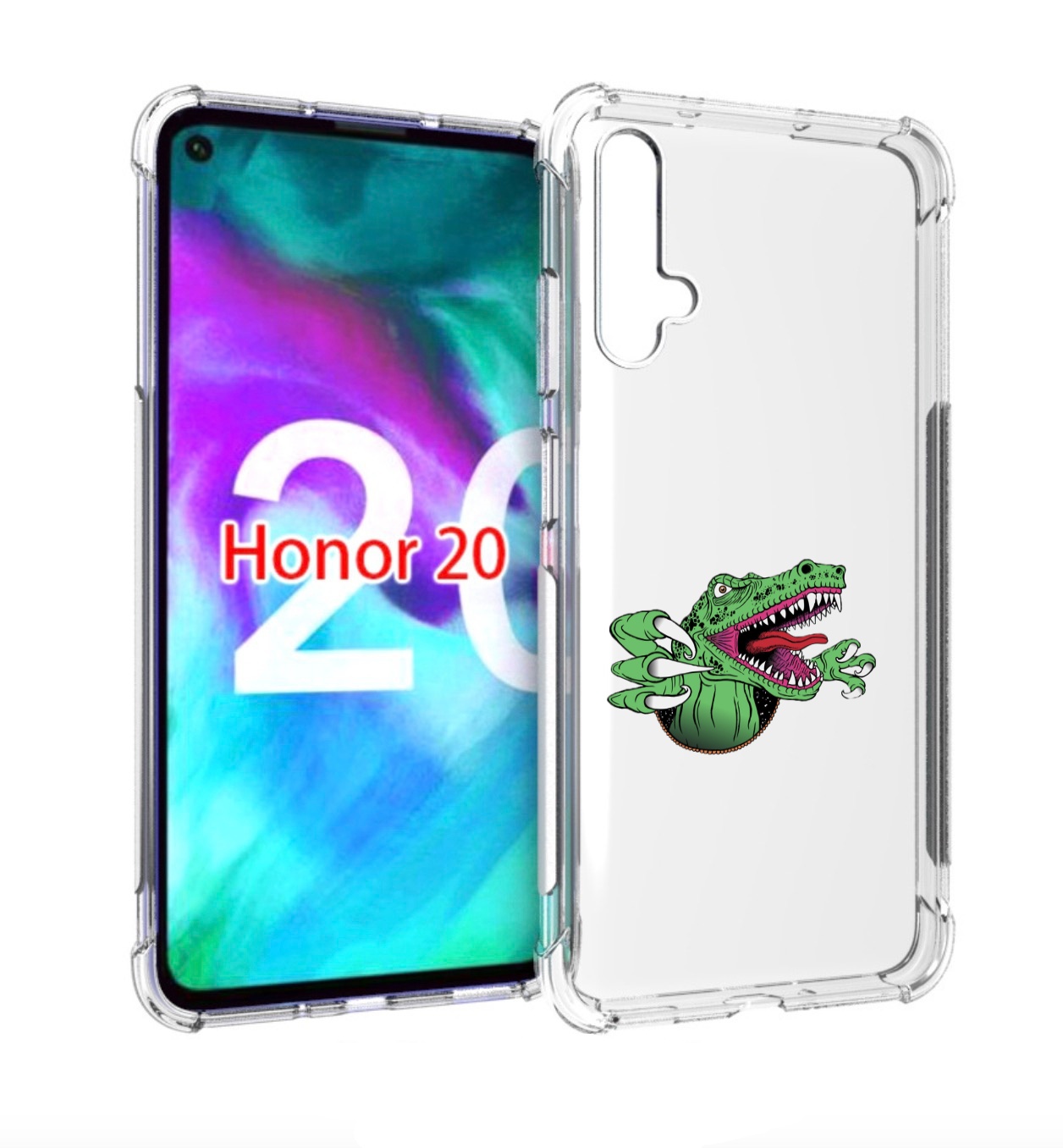 

Чехол бампер MyPads Динозавр для Honor 20, Прозрачный, Tocco