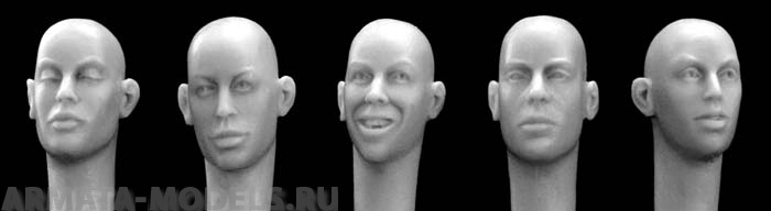 HH10 5 different female heads - no hair