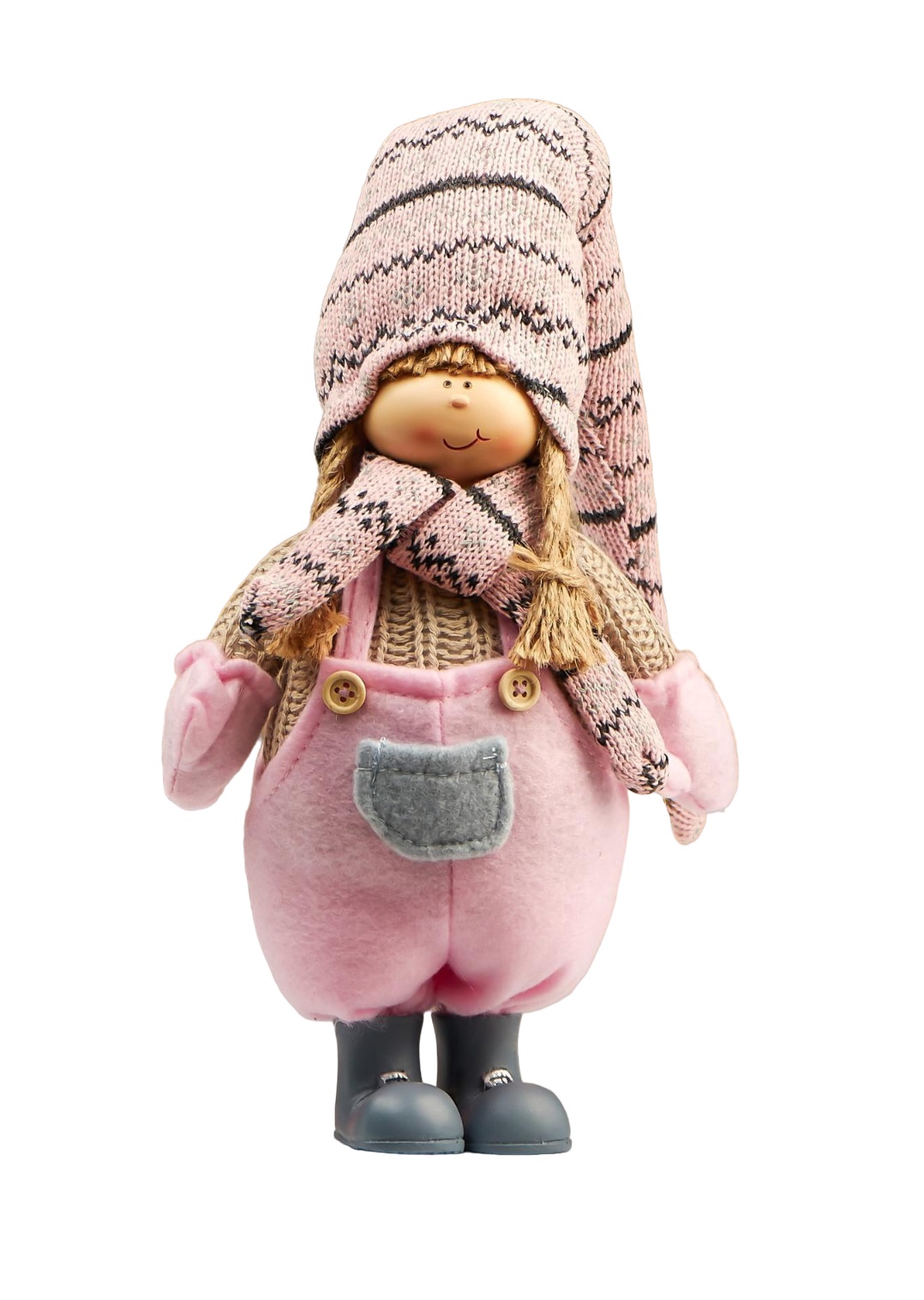 Кукла Девочка в розовом комбинезоне и колпаке 49 см
