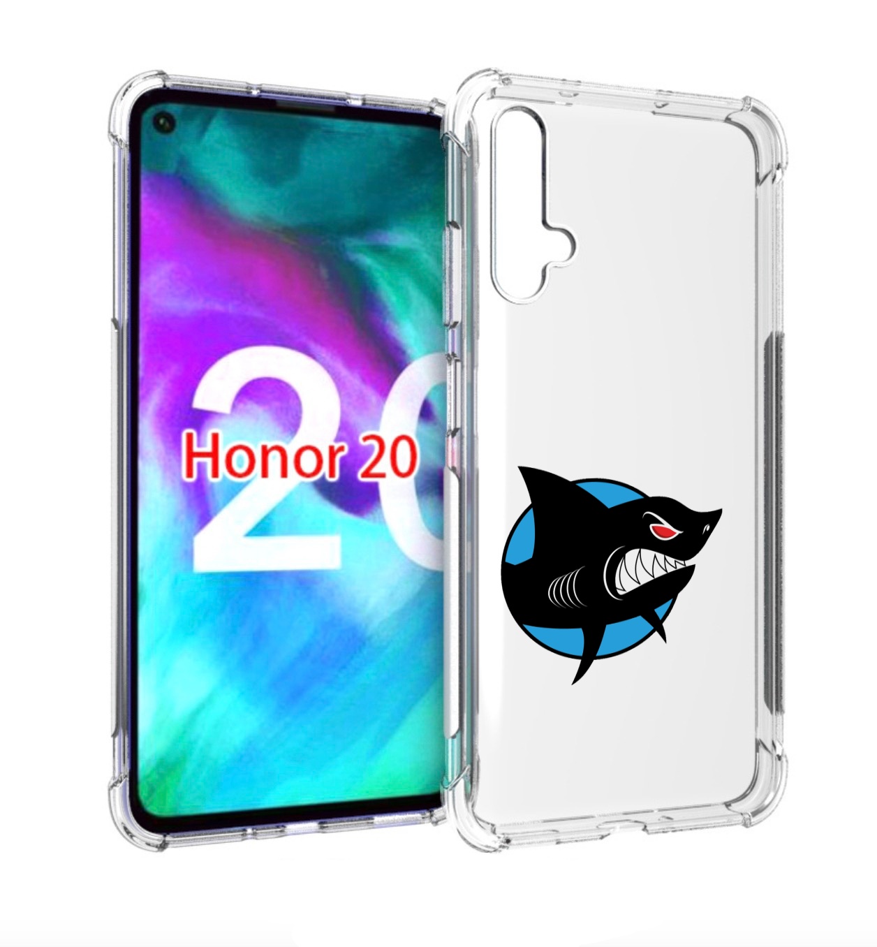 

Чехол бампер MyPads Злая-акула для Honor 20, Прозрачный, Tocco