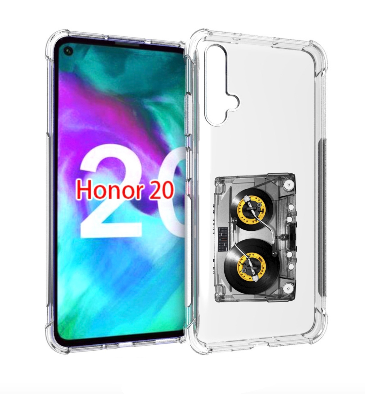 

Чехол бампер MyPads Кассета музыкальная для Honor 20 Honor, Прозрачный, Tocco