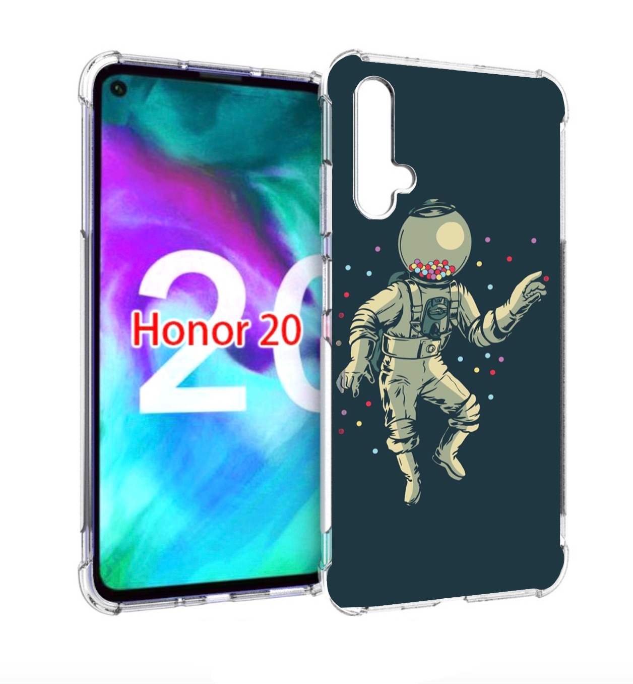 

Чехол бампер MyPads Космонавт для Honor 20, Прозрачный, Tocco