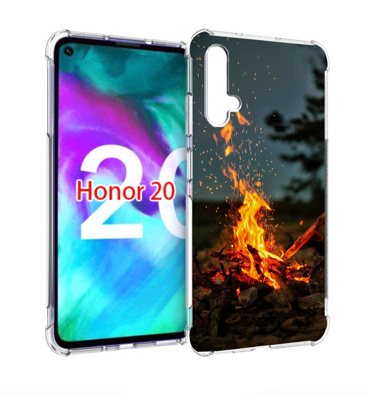 

Чехол бампер MyPads Костер-ночное-небо для Honor 20, Прозрачный, Tocco