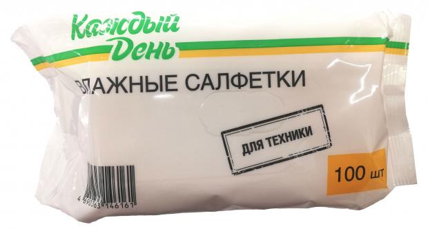 Салфетки влажные Каждый день для электроники 100 шт 110₽